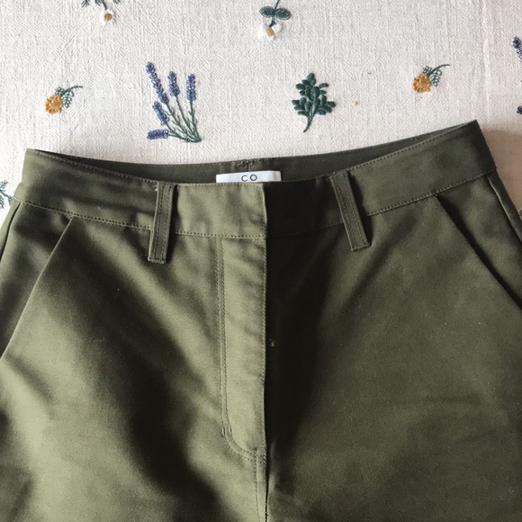 CO. Collections Wide Leg Olive Green Pant - size 4 - Picture 4 of 4